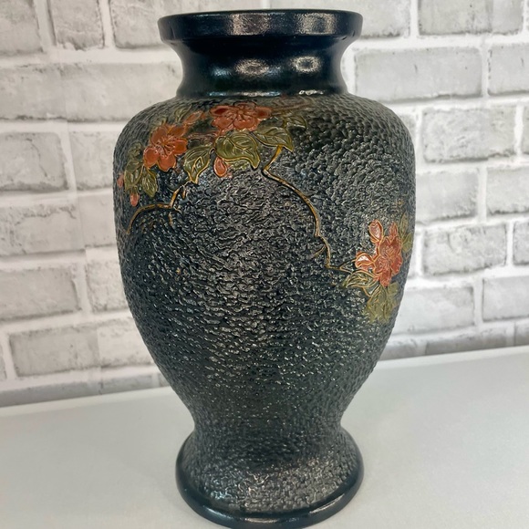 Vintage Large Japanese Tokanabe Ware Vase Pottery Hand Painted Floral Asian - Picture 5 of 11